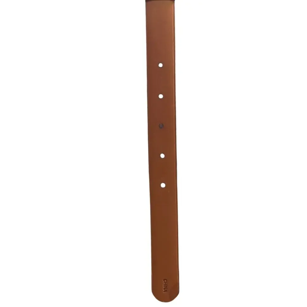Brighton Classic Brown Textured Leather Belt with Silver Tone Hardware Size 30